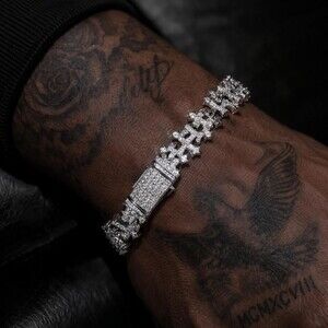 Cross Bracelet Cz 8 Inch